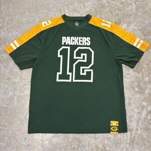 Aaron Rodgers 12 Green Bay Packers Jersey Mens XL NFL Majestic Green